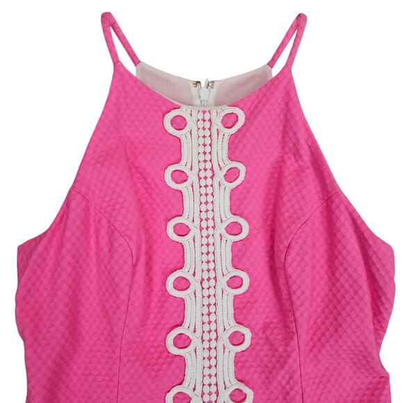 Lilly Pulitzer Shirt Womens Size 4 Pink Annabelle Halter Top Retro 60s Preppy - Picture 3 of 14
